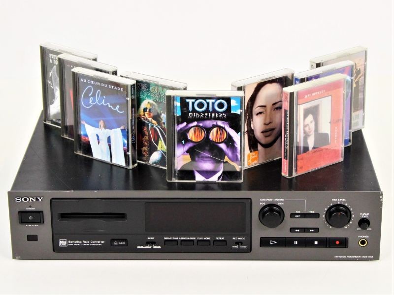 Sony minidisc recorder MDS-E52 met 10 (!) minidiscs - UPDATE